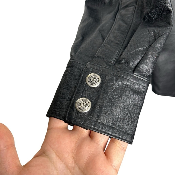 Harley Davidson Vintage Classic Leather Motorcycle Snap Jacket Women’s Medium - Picture 6 of 16